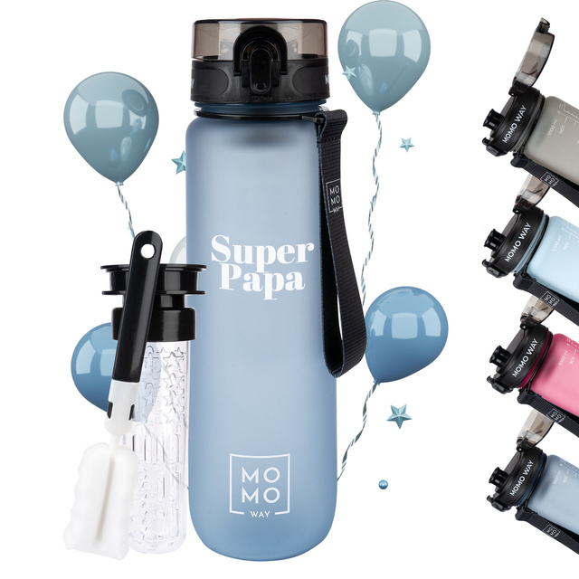 OUTLET Láhev na vodu 1000 ml MOMO WAY Blue Super Papa
