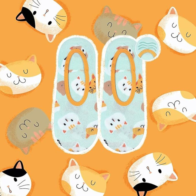 Sada 4x Barevné dámské kotníčkové ponožky SOXO se silikonem zábavné dárek