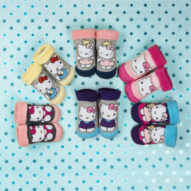 Fialovo-modré kojenecké ponožky SOXO Hello Kitty s ABS