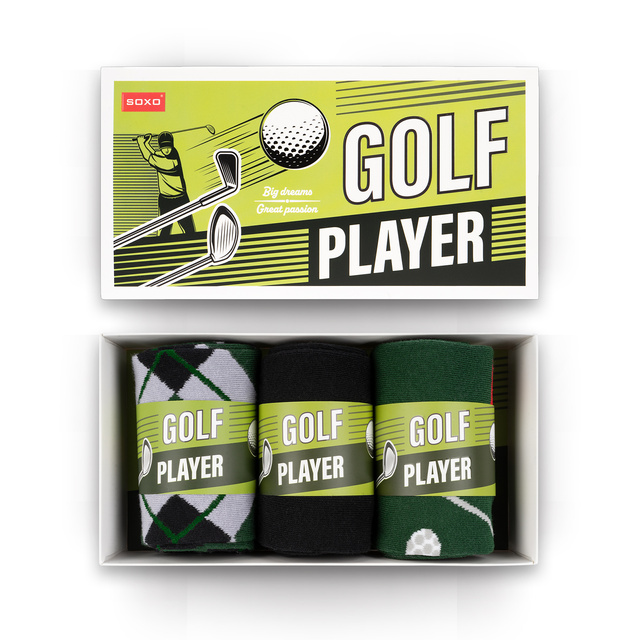 Barevné pánské ponožky SOXO Golf - 3 páry