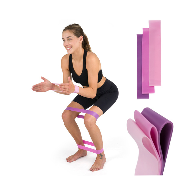 Sada 3x Posilovací gumy Soxo růžové