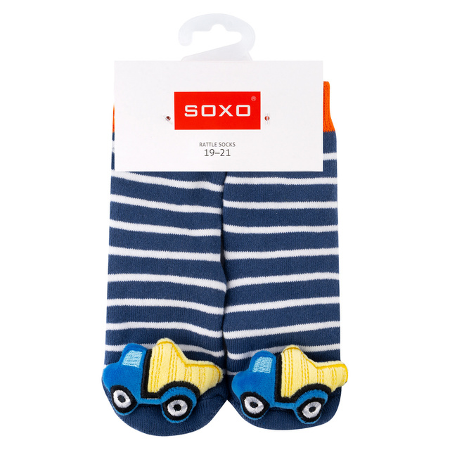 Sada 3x Barevné kojenecké ponožky SOXO s chrastítkem