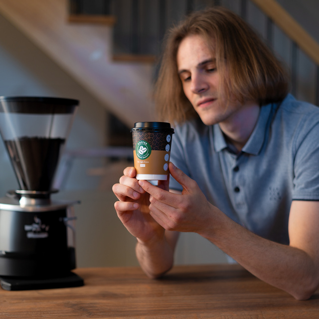 Pánské dámské ponožky Soxo káva v hrnku