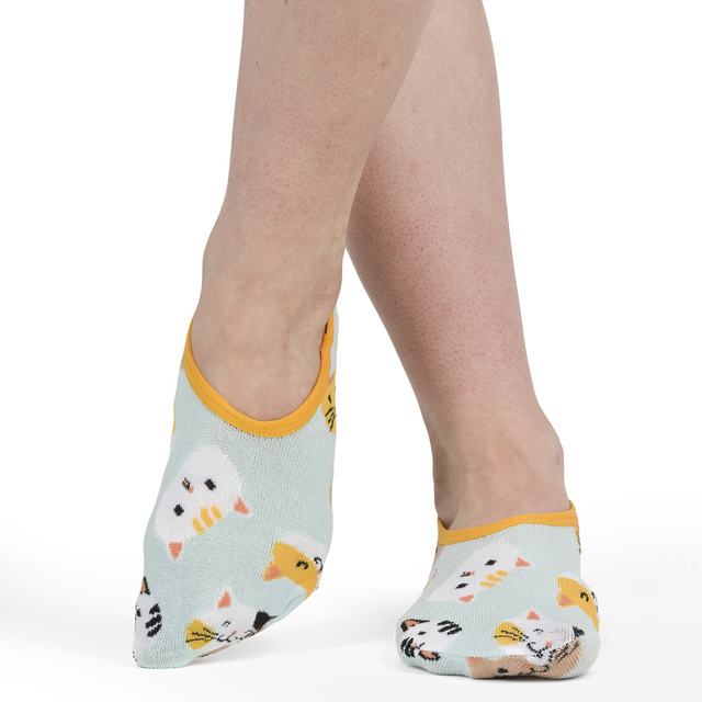 Sada 4x Barevné dámské kotníčkové ponožky SOXO se silikonem zábavné dárek