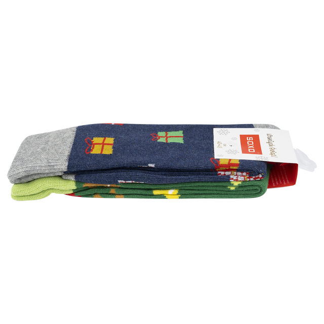 Sada 2x barevné pánské ponožky SOXO GOOD STUFF bavlněné vánočních