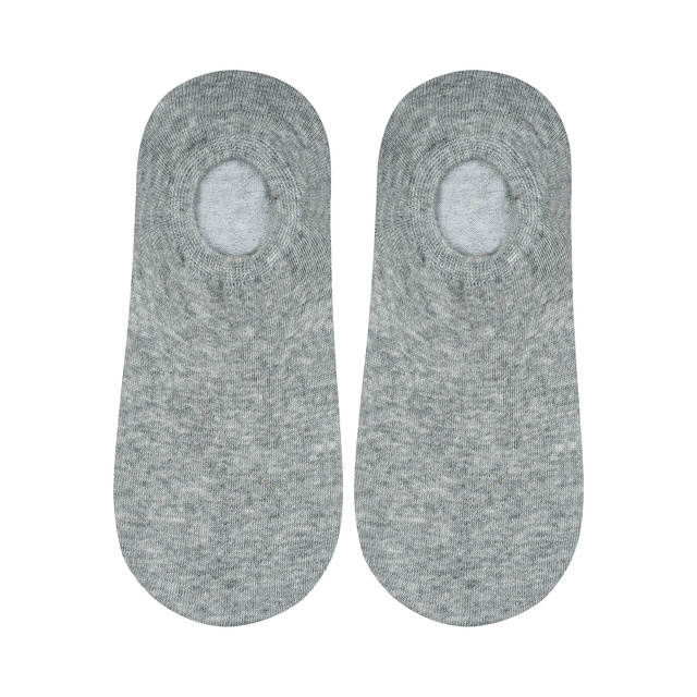 Klasické šedé pánské kotníčkové ponožky SOXO se silikonem bavlněné elegantní