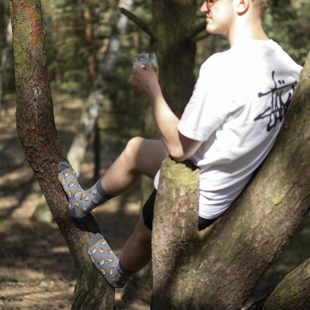 Barevné pánské ponožky SOXO GOOD STUFF vtipné pivo