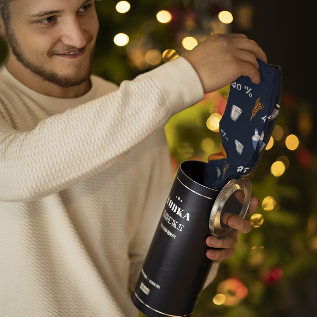 Sada 3x Barevné pánské ponožky SOXO GOOD STUFF Vodka jako dárek