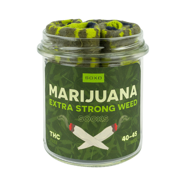 Veselé zelené pánské ponožky SOXO ve sklenici směšné bavlněné