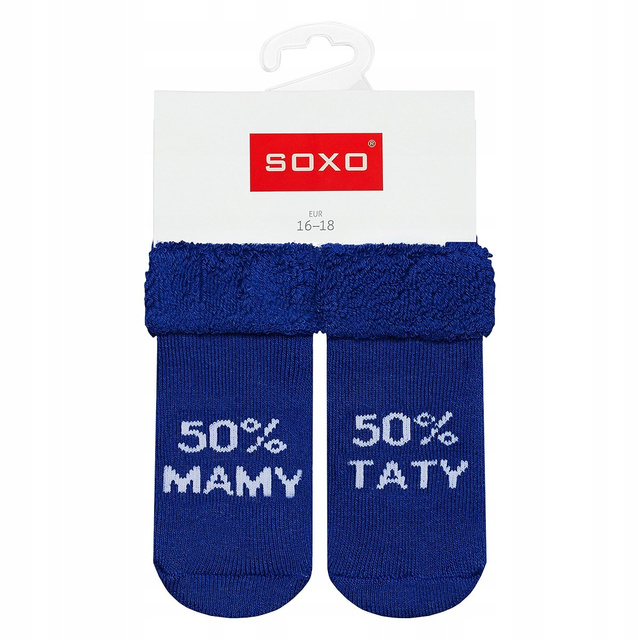 Tmavě modré kojenecké ponožky SOXO s nápisy