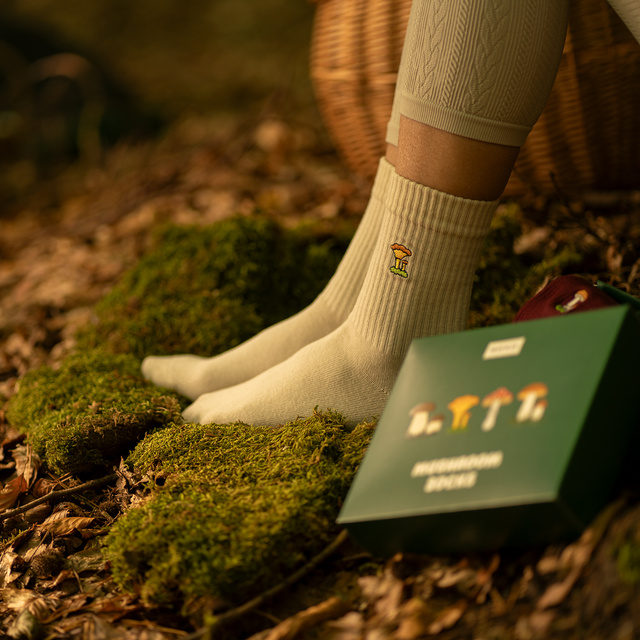 Dámské ponožky SOXO s houbami v balení prémiové edice - 4 páry