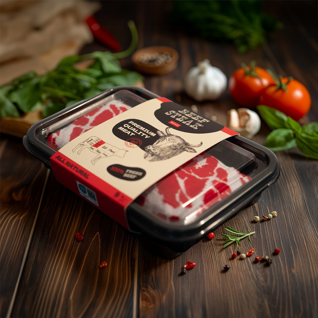 Sada ponožek na steak a hamburger v krabičce