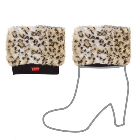 OUTLET Dámské legíny SOXO kožešinové krátké s leopardím potiskem