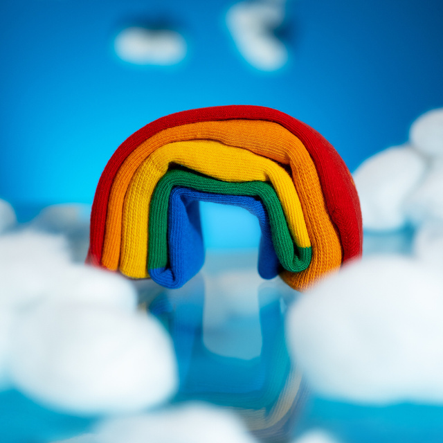 Ponožky dámské | pánské SOXO Duha v krabičce