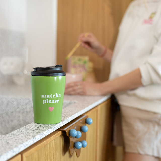 Dárková sada Ponožky Matcha + Termohrnek