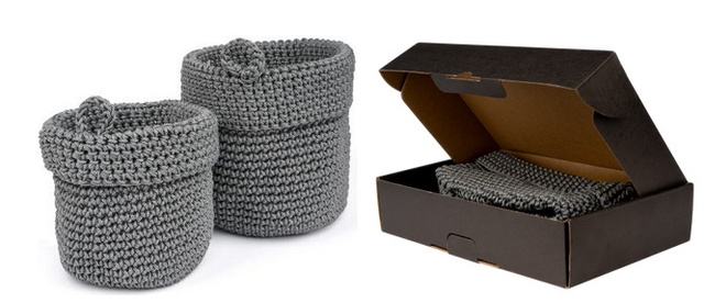 Sada 2x koupelnový koš Momo Way šedý 14 cm a 17 cm