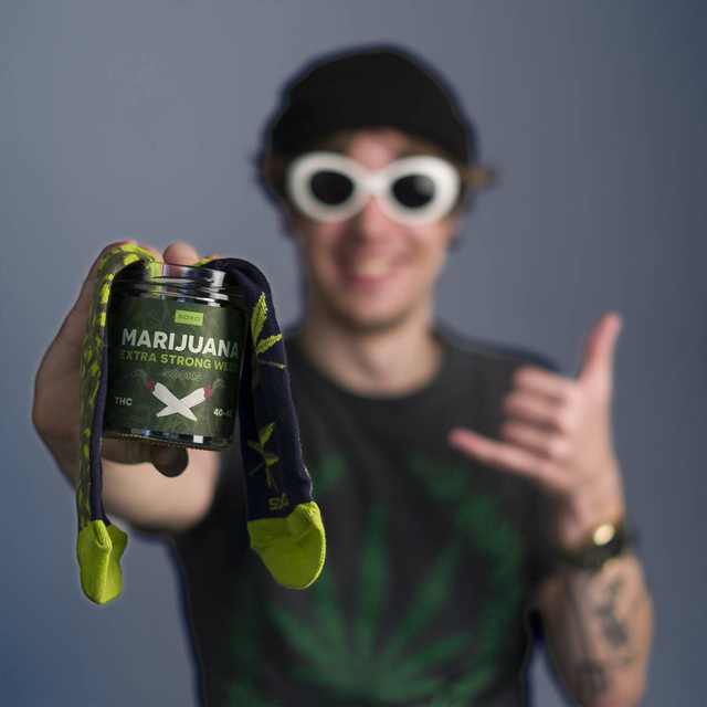 Veselé zelené pánské ponožky SOXO ve sklenici směšné bavlněné