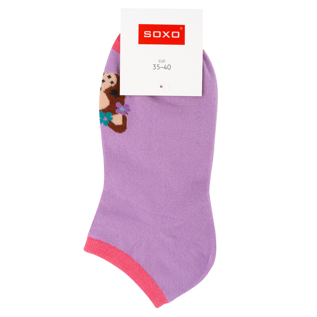 Sada 5x Barevné dámské kotníčkové ponožky SOXO pejsci