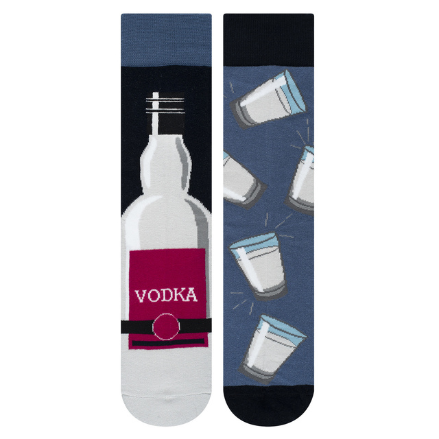 Sada 3x SOXO pánské ponožky | Chlapecký den | Sleď a nakládané okurky ve sklenici | Vodka v láhvi | jako dar pro Něho