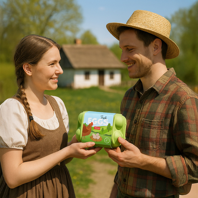Pánské barevné ponožky SOXO Vesnická vejce - 3 páry