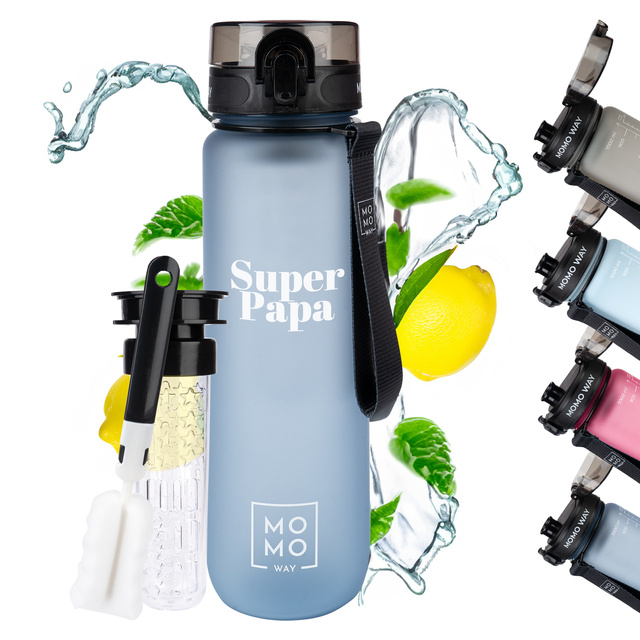OUTLET Láhev na vodu 1000 ml MOMO WAY Blue Super Papa