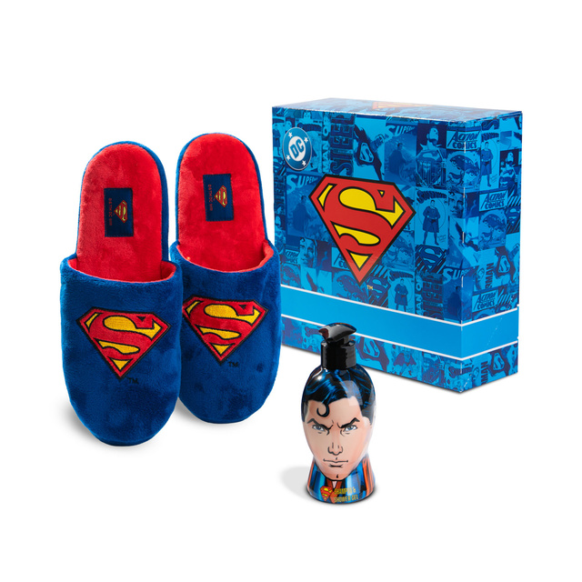 Set Pánské Pantofle Superman + Sprchový Gel 2v1