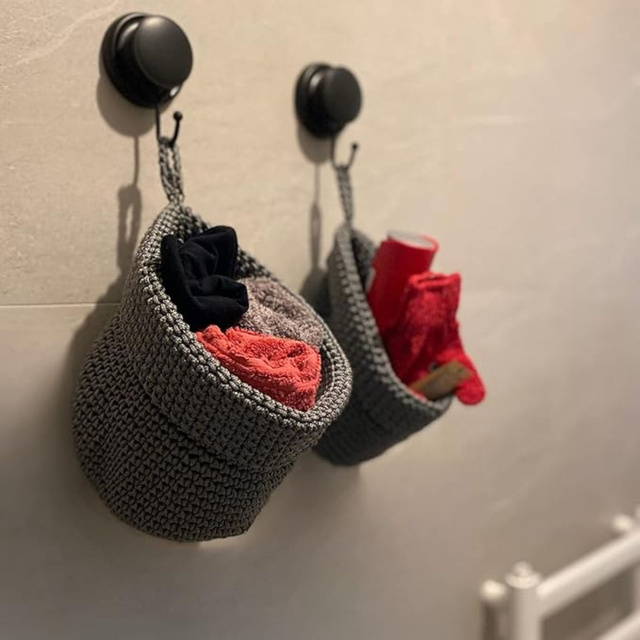 Sada 2x koupelnový koš Momo Way šedý 14 cm a 17 cm