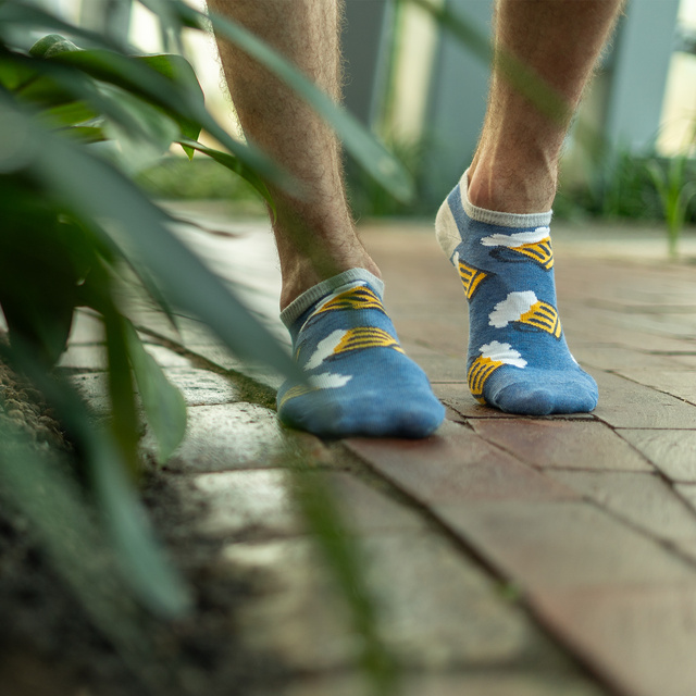 Sada 6x Pánské kotníčkové ponožky SOXO GOOD STUFF v krabičce na pizzu