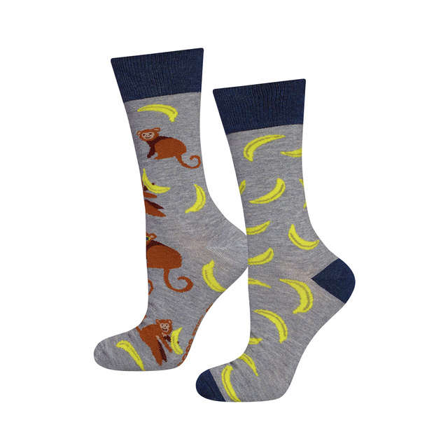 Barevné pánské ponožky SOXO GOOD STUFF nepasující do páru banán