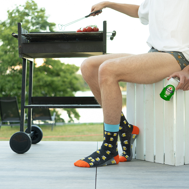 Sada pánských ponožek Whisky v lahvi a pivo v plechovce