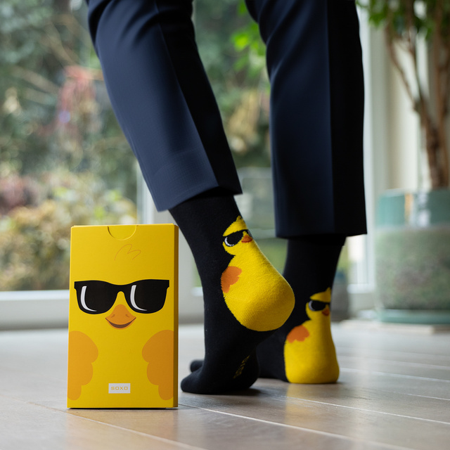 Ponožky s motivem kuřete ve stylu přání
