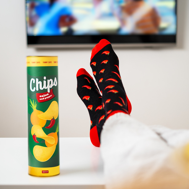 Pánské dámské ponožky SOXO brambůrky v tubě - 3 páry