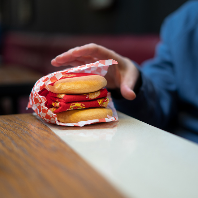 Ponožky dámské | pánské SOXO Hamburger v krabičce