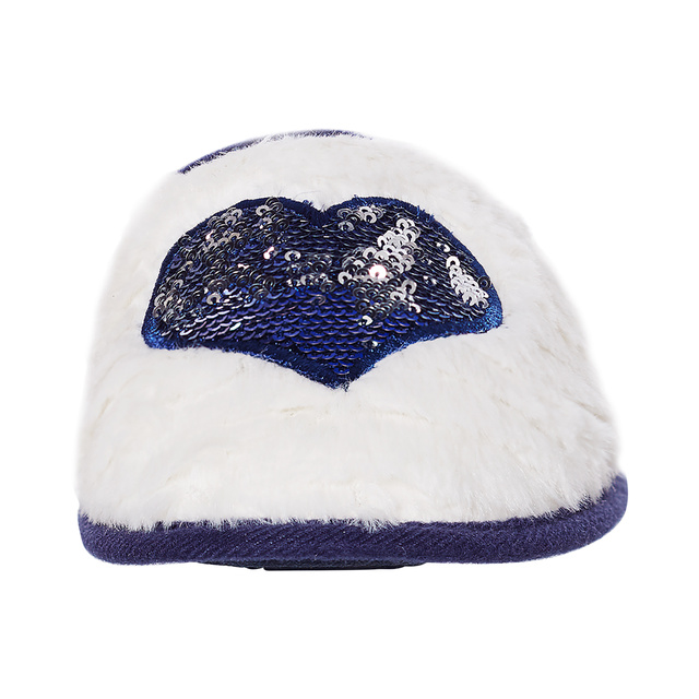 OUTLET Bílé dámské pantofle SOXO se srdíčkem a tvrdou TPR podrážkou