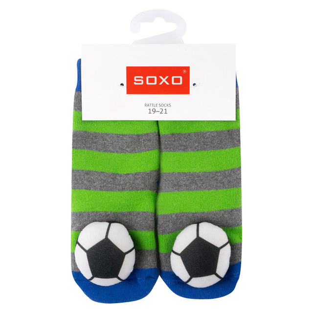 Sada 3x Barevné kojenecké ponožky SOXO s chrastítkem