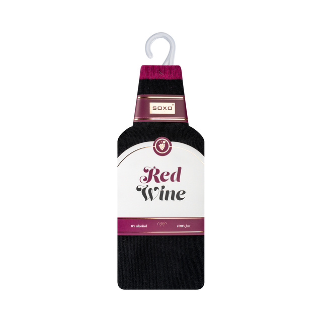 Dámské ponožky SOXO Red Wine s banderole