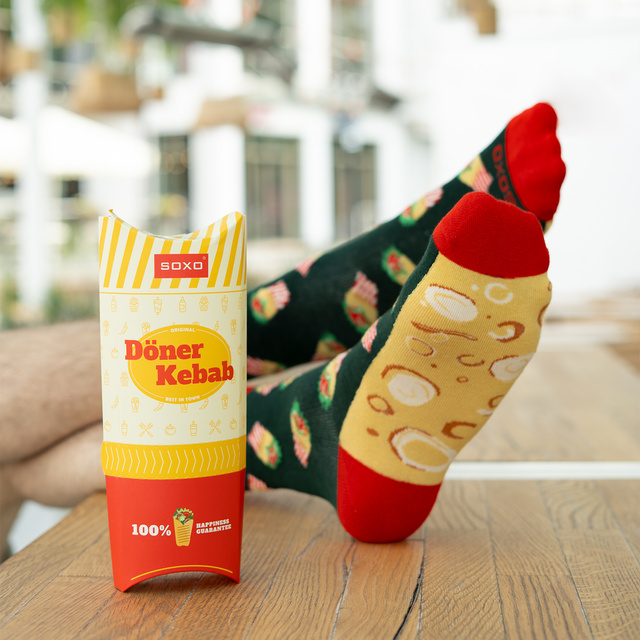 Barevné pánské ponožky SOXO kebab v krabičce - 2 páry