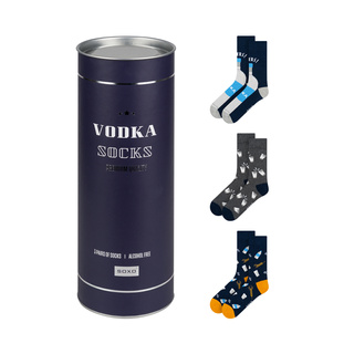 Sada 3x Barevné pánské ponožky SOXO GOOD STUFF Vodka jako dárek