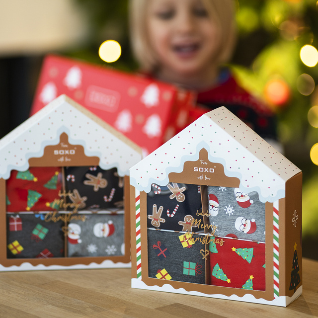 Vánoční hipster kalhotky SOXO v krabičce / 4-balení