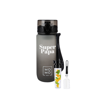 Láhev na vodu Super Papa 600 ml černá | Bez BPA | Tritan