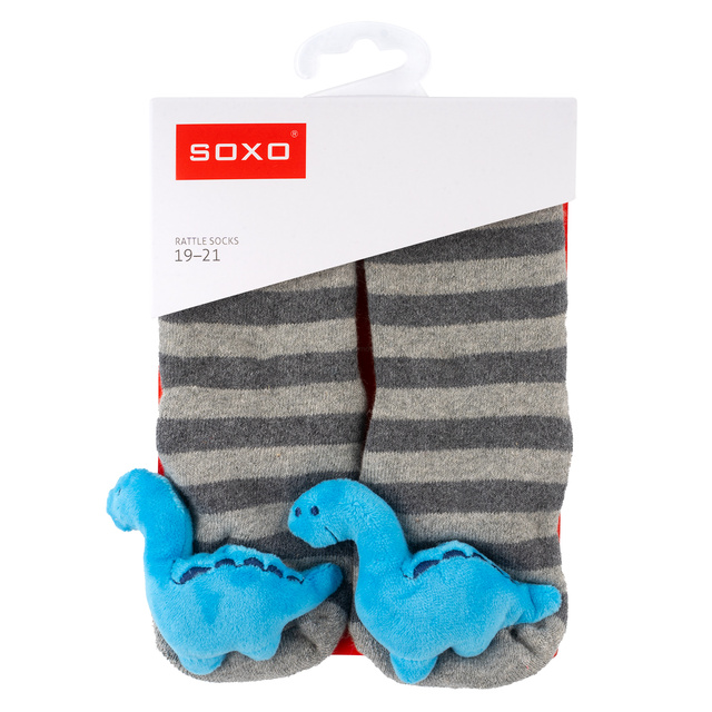 Sada 3x Barevné kojenecké ponožky SOXO s chrastítkem