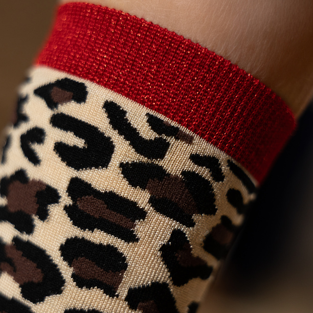 Dámské ponožky SOXO Leopard classic v balení - 3 páry