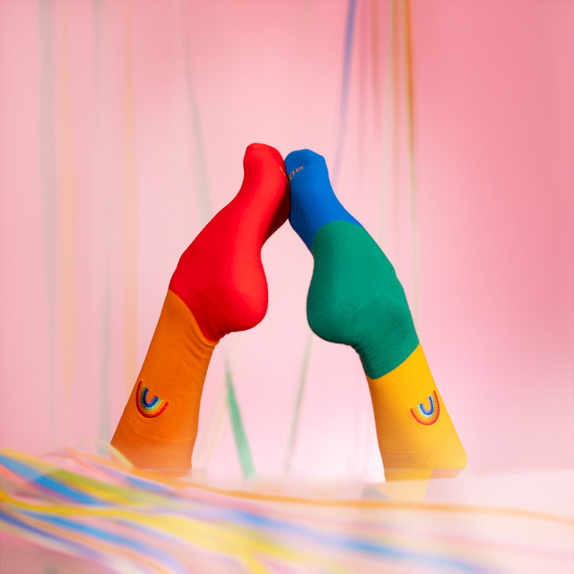 Ponožky dámské | pánské SOXO Duha v krabičce