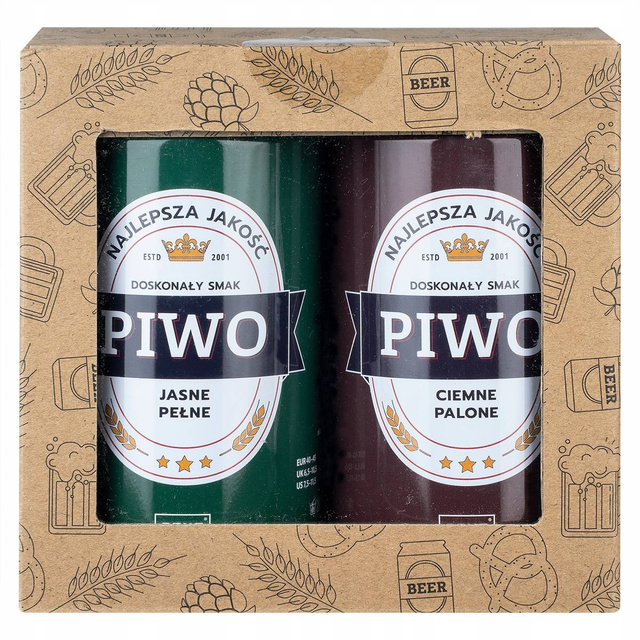 Sada 2x SOXO GOOD STUFF barevné pánské ponožky, vtipné pivo v plechovce jako dárek