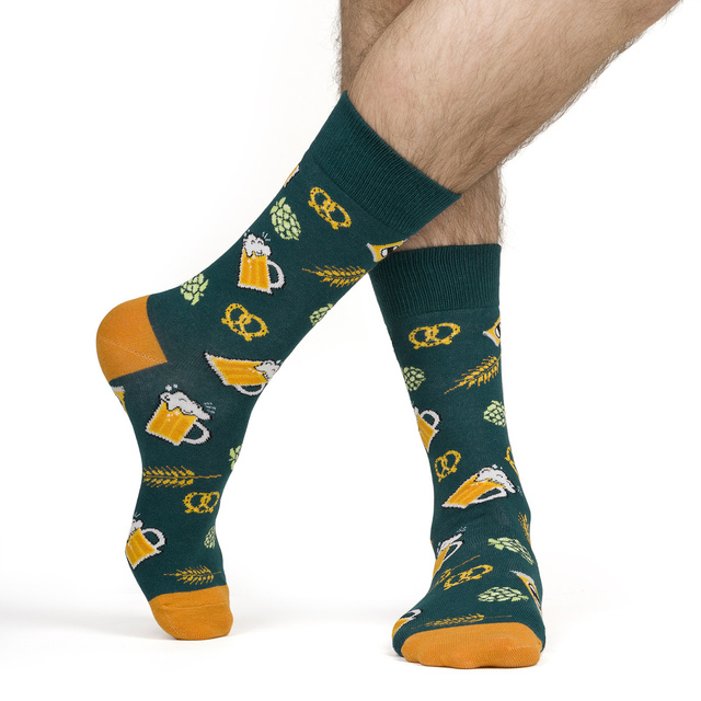 Barevné pánské ponožky SOXO klasické pšeničné pivo v plechovce
