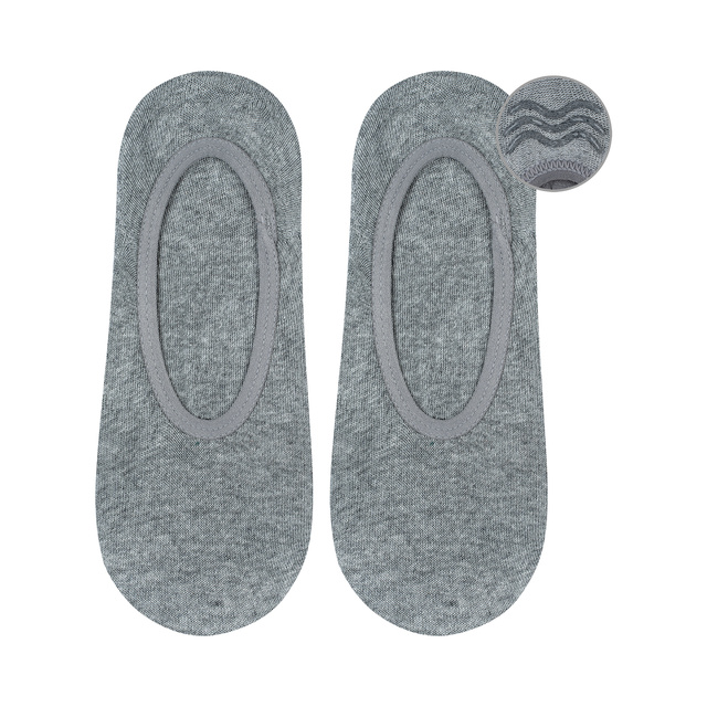 Sada 6x Šedé pánské kotníčkové ponožky SOXO se silikonem bavlněné klasické