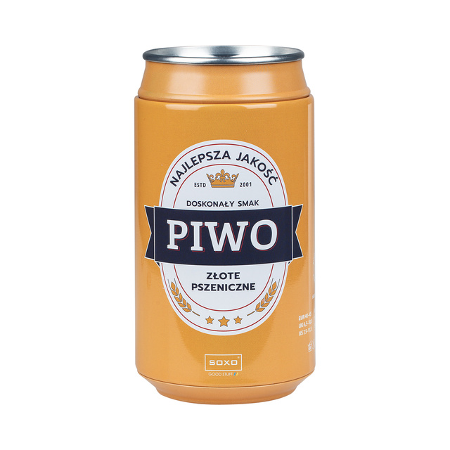Barevné pánské ponožky SOXO GOOD STUFF zábavné zlaté pšeničné pivo v plechovce jako dárek