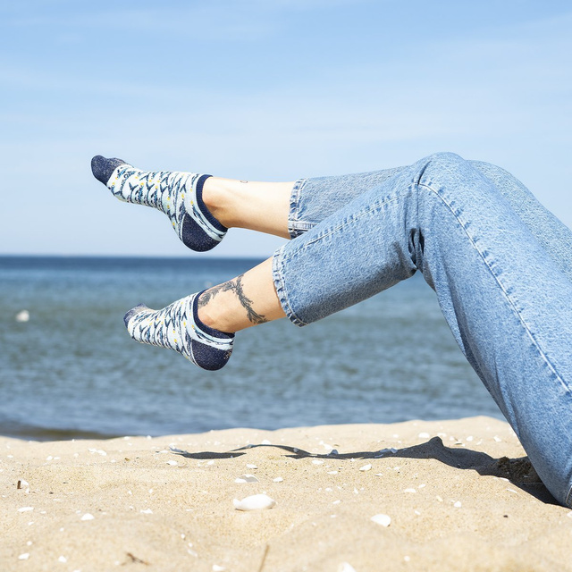 Barevné dámské kotníčkové ponožky SOXO GOOD STUFF vtipné sardinky v plechovce jako dárek