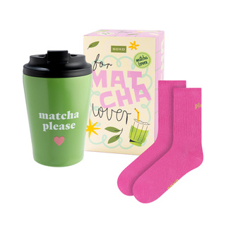 Dárková sada Ponožky Matcha + Termohrnek