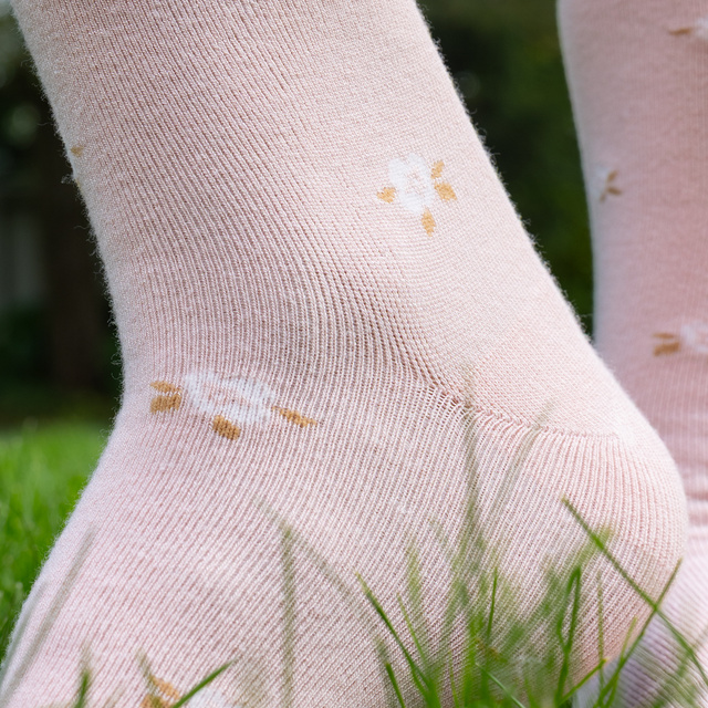 Bambusové Ponožky s Květinovým Vzorem